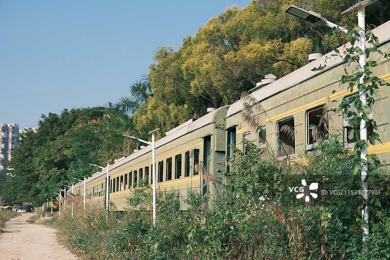 厦门同安，绿皮火车图片素材