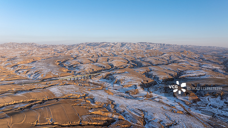 冬季雪后内蒙古自治区呼和浩特市和林格尔县风景图片素材
