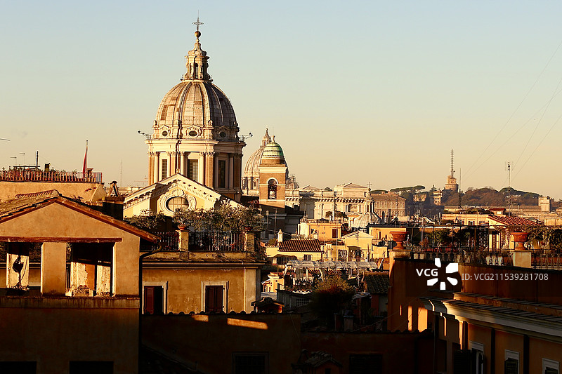 意大利玫瑰色城市风光图片素材