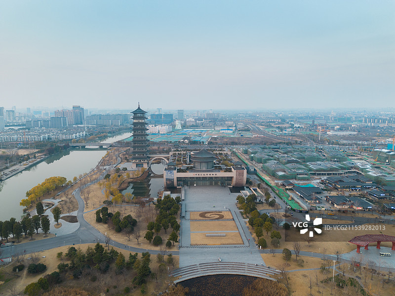 扬州中国大运河博物馆航拍风光图片素材