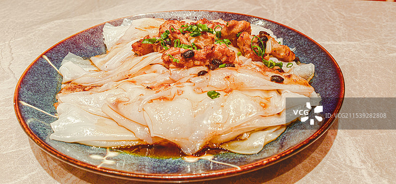 佛山顺德美食排骨蒸陈村粉图片素材