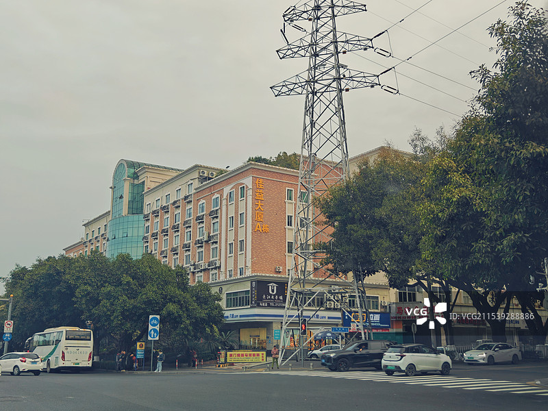 阴天的街角图片素材