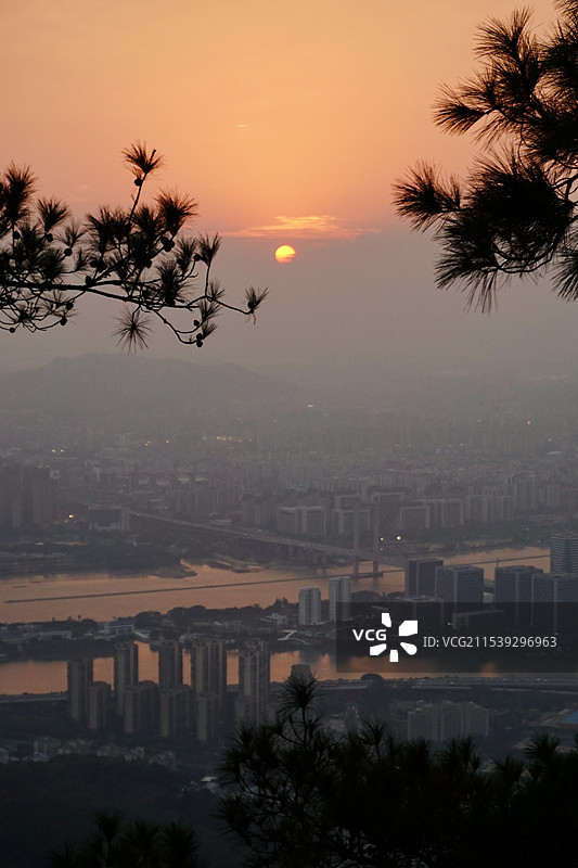 福州鼓山日落图片素材