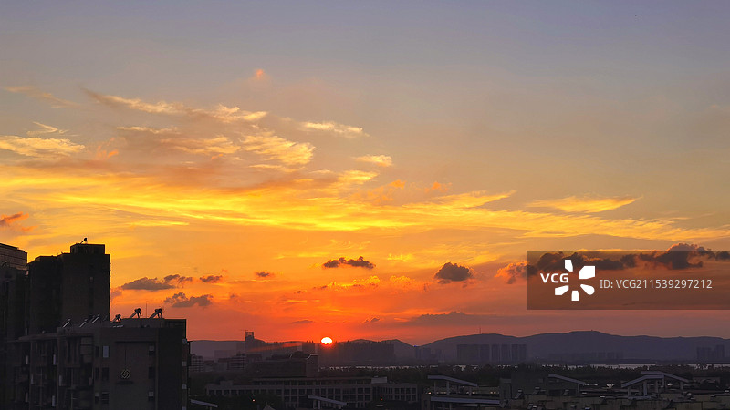 日落火烧云图片素材