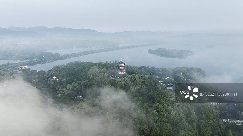 水墨西湖 烟雨江南图片素材