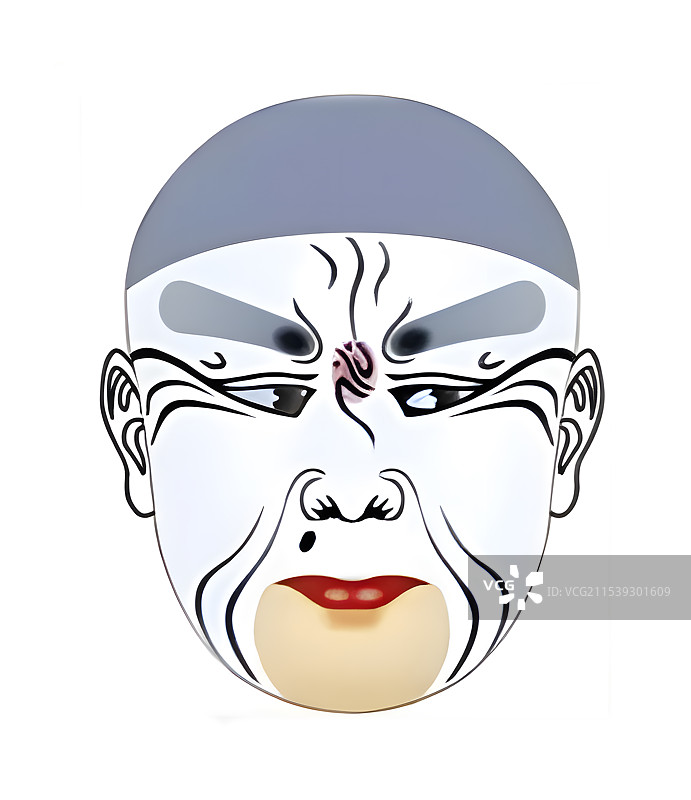 戏曲艺术，京剧，脸谱，白脸奸臣图片素材