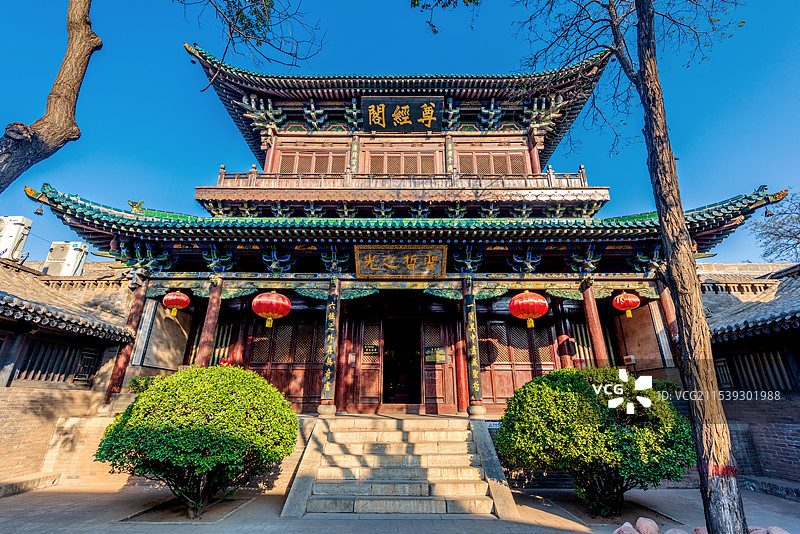 中国山西晋中平遥古城文庙尊经阁图片素材