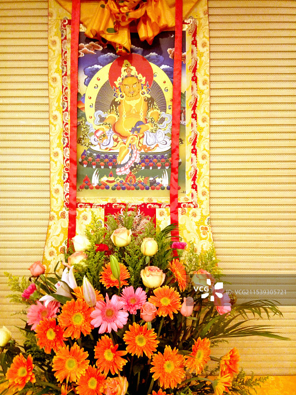 黄财神唐卡图片素材