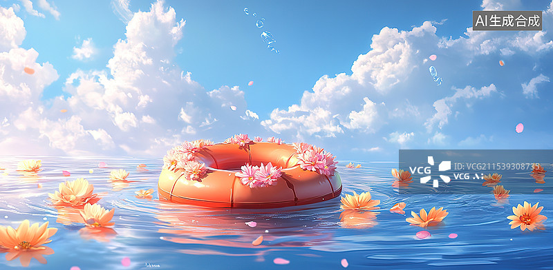 【AI数字艺术】游泳圈图片素材