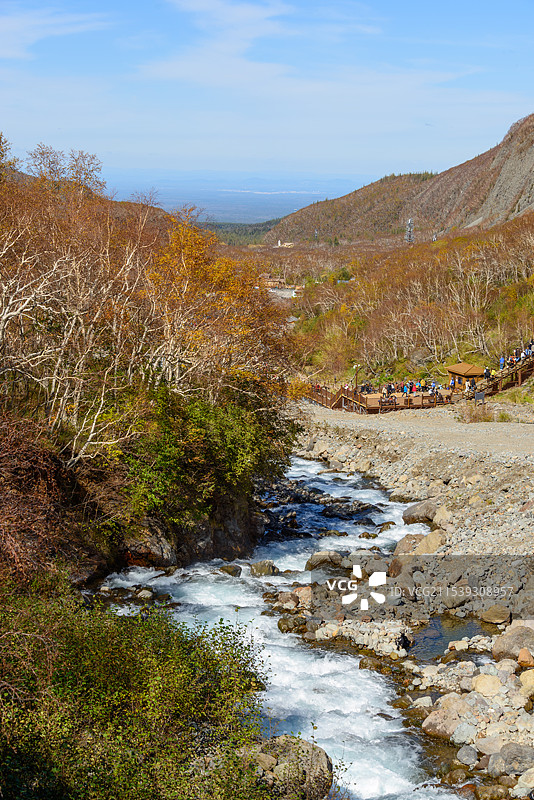 吉林延边州长白山北坡景区通天河图片素材