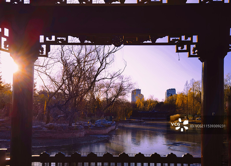 北京陶然亭公园~冬季光影图片素材