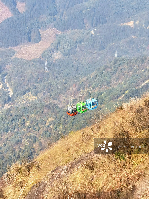 上金子山的缆车图片素材