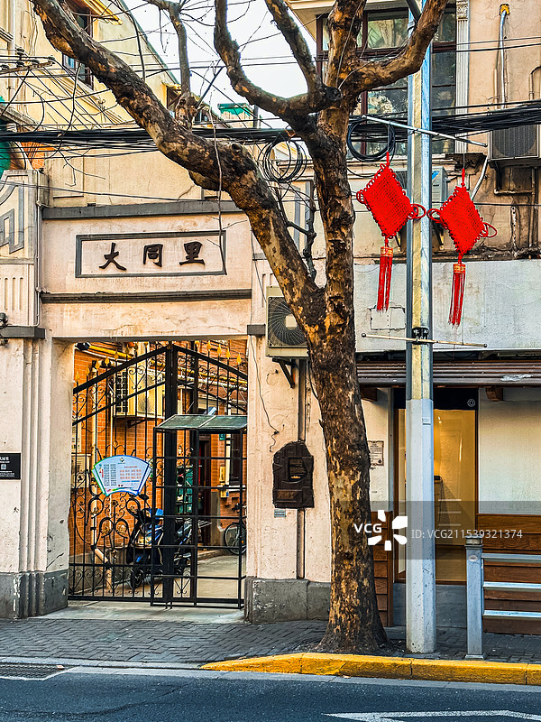 上海 陕西北路 里弄 弄堂 大同里图片素材