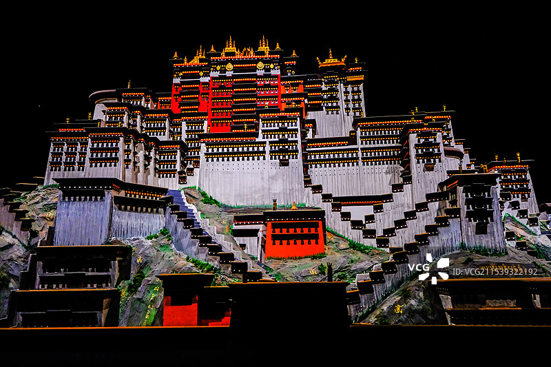 中国青海西宁，青海藏文化博物馆，藏文化博物馆馆藏文物，藏文化文物，藏族建筑艺术，藏族建筑模型，图片素材