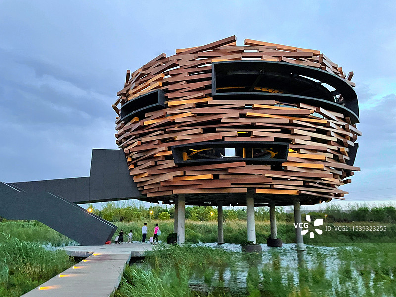 北京温榆河公园的茑屋图片素材