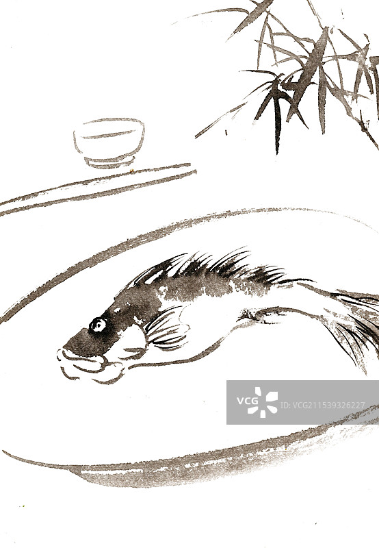 盘中的鱼图片素材