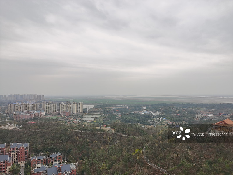 湖南岳阳 岳阳塔 圣安古寺 遥望南湖 洞庭湖图片素材