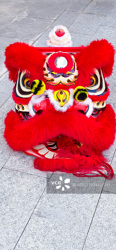 佛山醒狮表演的狮子头图片素材