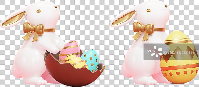 3D白兔装饰套件图片素材