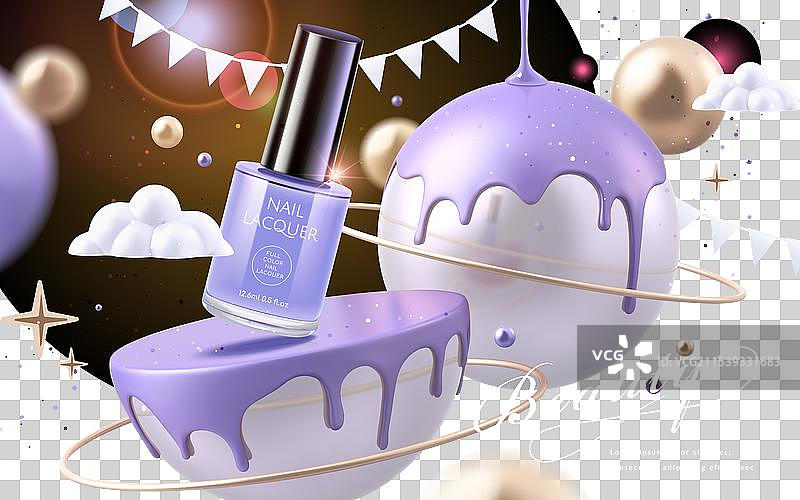 紫色指甲油广告图片素材
