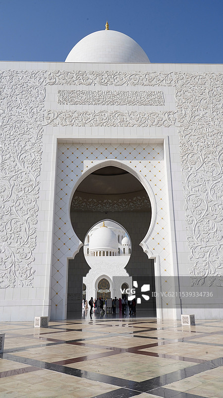阿拉伯联合酋长国，阿布扎比，谢赫扎伊德清真寺图片素材