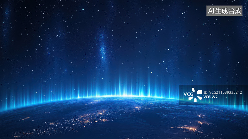 【AI数字艺术】宇宙空间地球行星全球信息网络大数据科技背景图图片素材