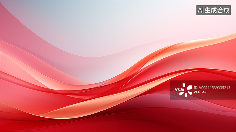 【AI数字艺术】艳丽的红色波浪背景图片素材