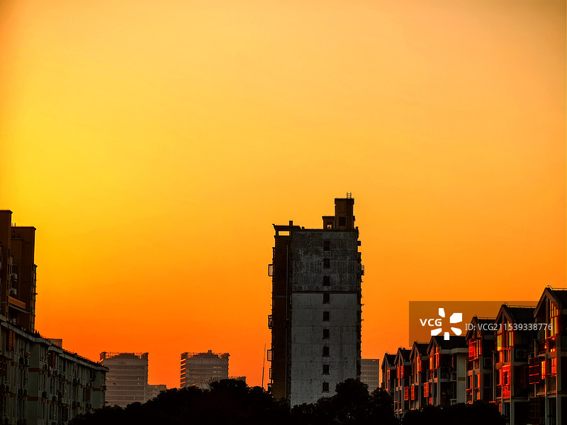 上海的晚霞很美图片素材