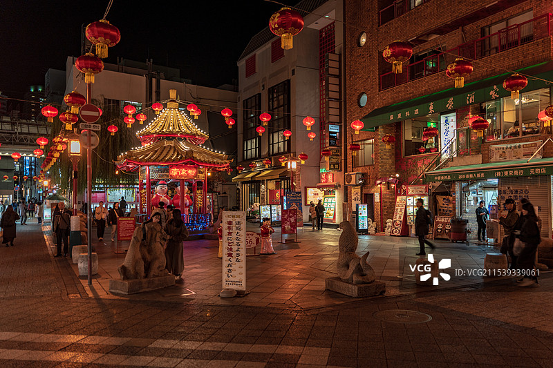 日本神户南京町中华街图片素材