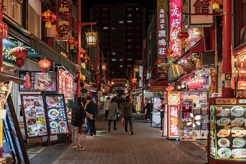 日本神户南京町中华街图片素材
