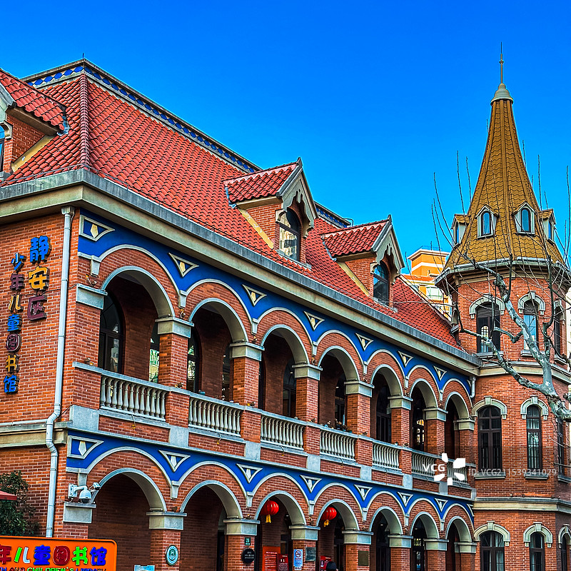上海 静安区 少年儿童图书馆 童话建筑 城堡图片素材