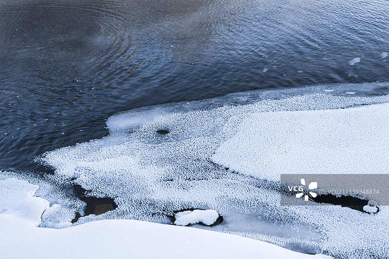 冰雪与湖水图片素材