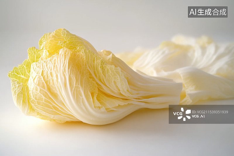 【AI数字艺术】白菜娃娃菜蔬菜白色背景下的特写可抠图元素图片素材