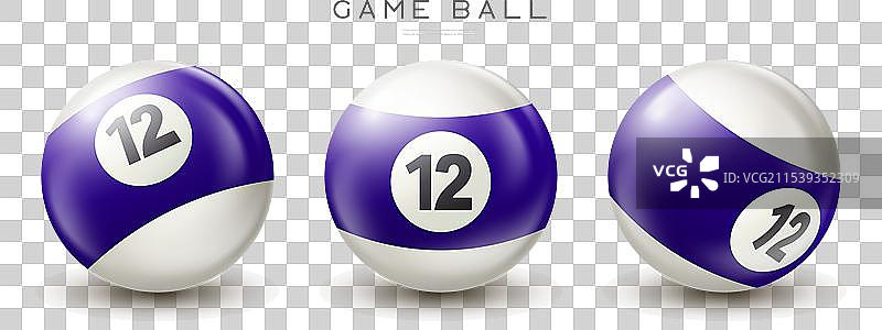 紫色台球，编号12，斯诺克用球图片素材