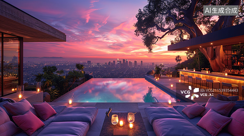 【AI数字艺术】别墅建筑图片素材