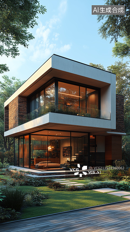 【AI数字艺术】现代别墅房屋建筑风景图片素材
