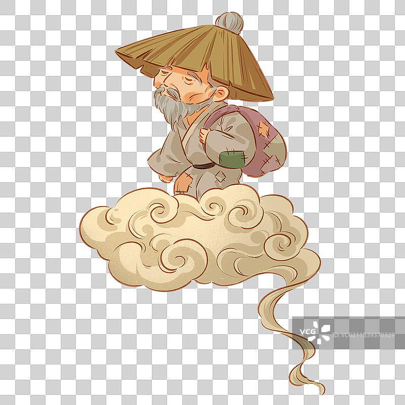 新年穷神插画图片素材