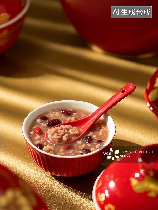【AI数字艺术】春节场景过年腊八粥图片素材