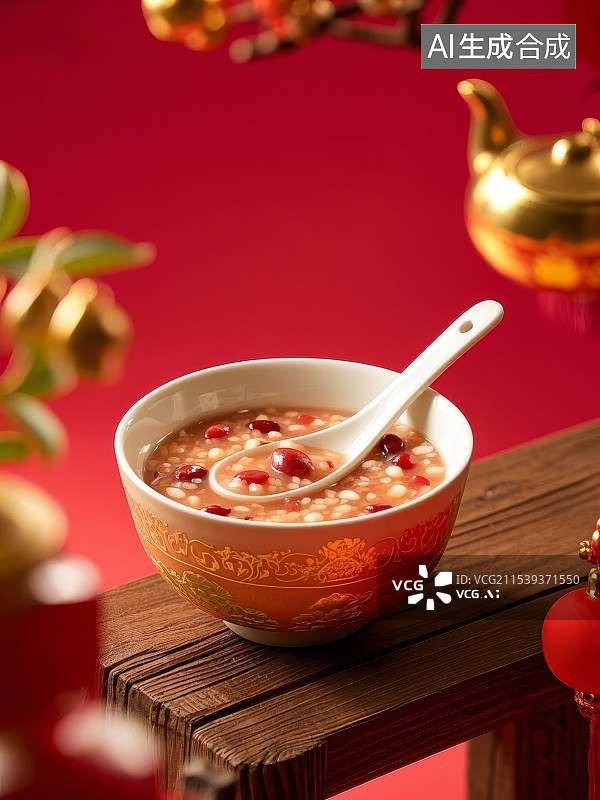 【AI数字艺术】春节场景过年腊八粥图片素材