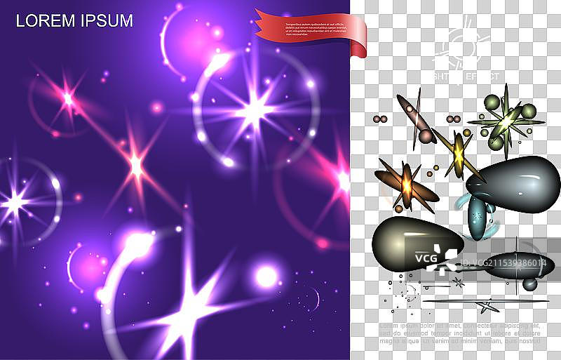 逼真的光效明亮构图图片素材