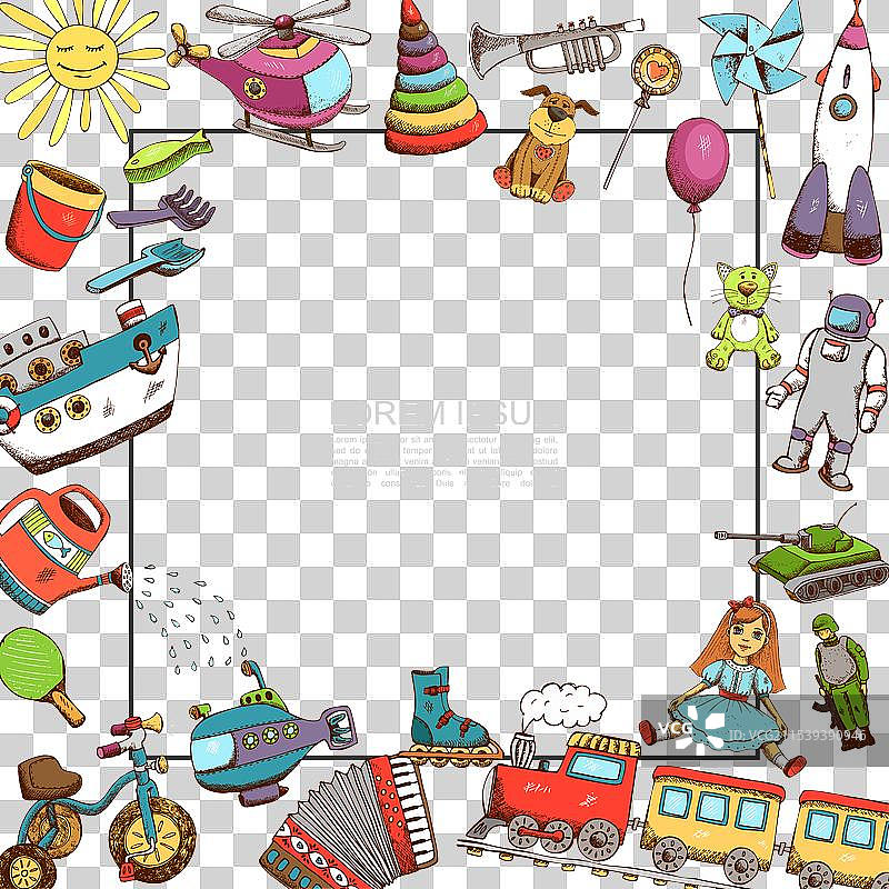 玩具模板素描图片素材