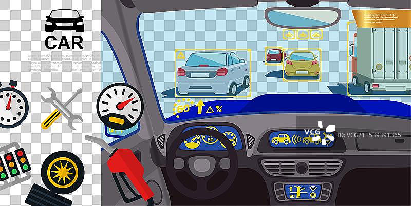 平面汽车多彩概念图片素材