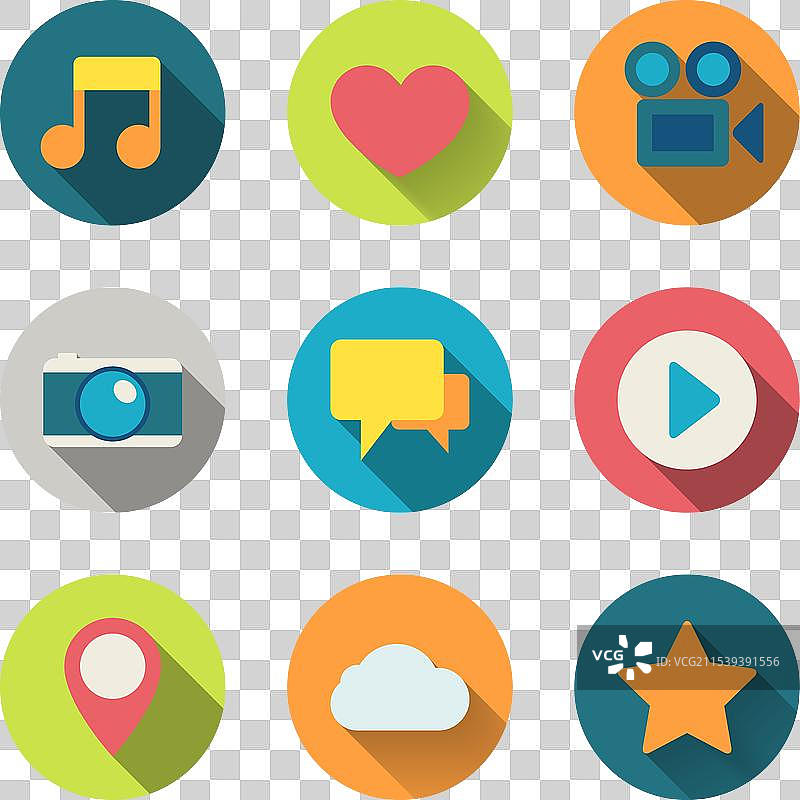 博客社交媒体图标集图片素材