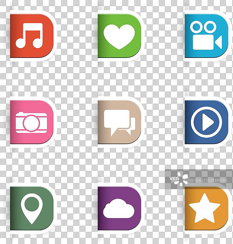 社交媒体图标集合图片素材