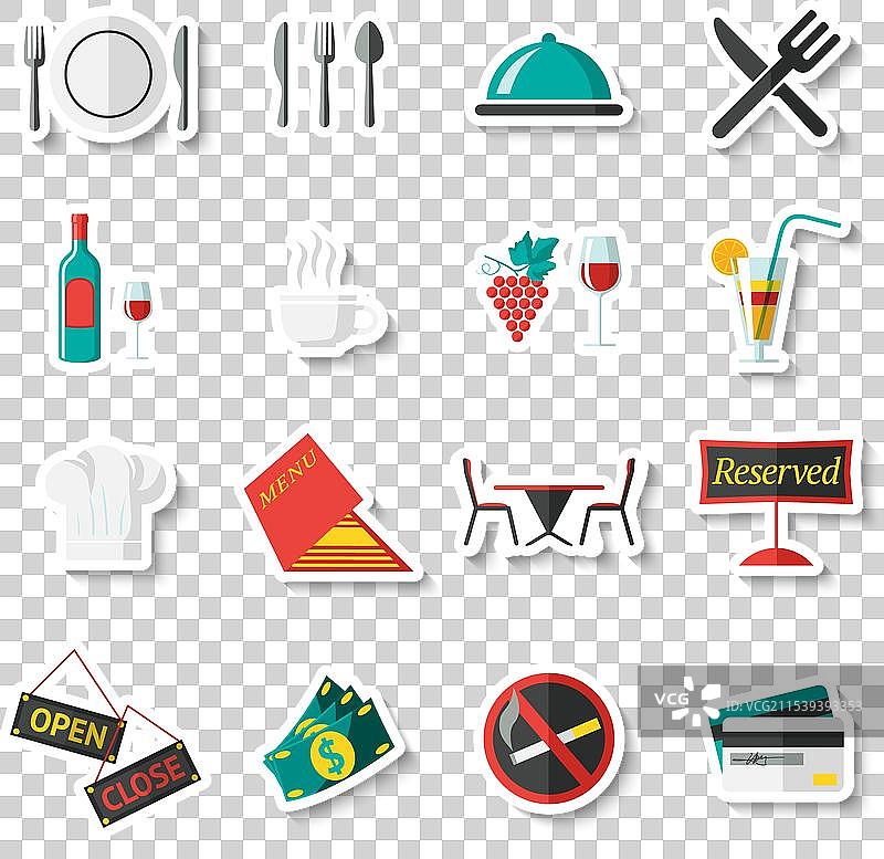 餐厅图标贴纸图片素材