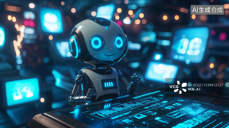 【AI数字艺术】智能机器人操作科技界面图片素材