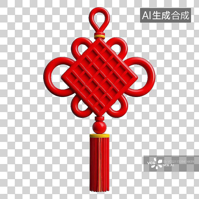 【AI数字艺术】红色中国结图片素材