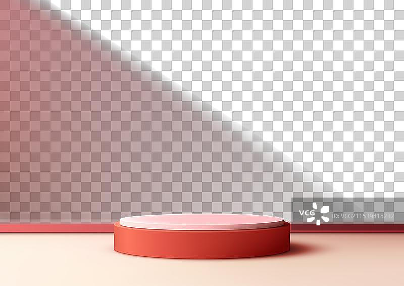 红色3D讲台模型，适合零售展示图片素材