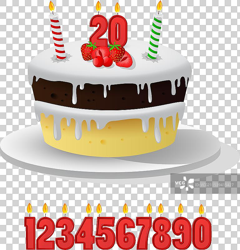 生日蛋糕上点燃的蜡烛，庆祝周年纪念图片素材