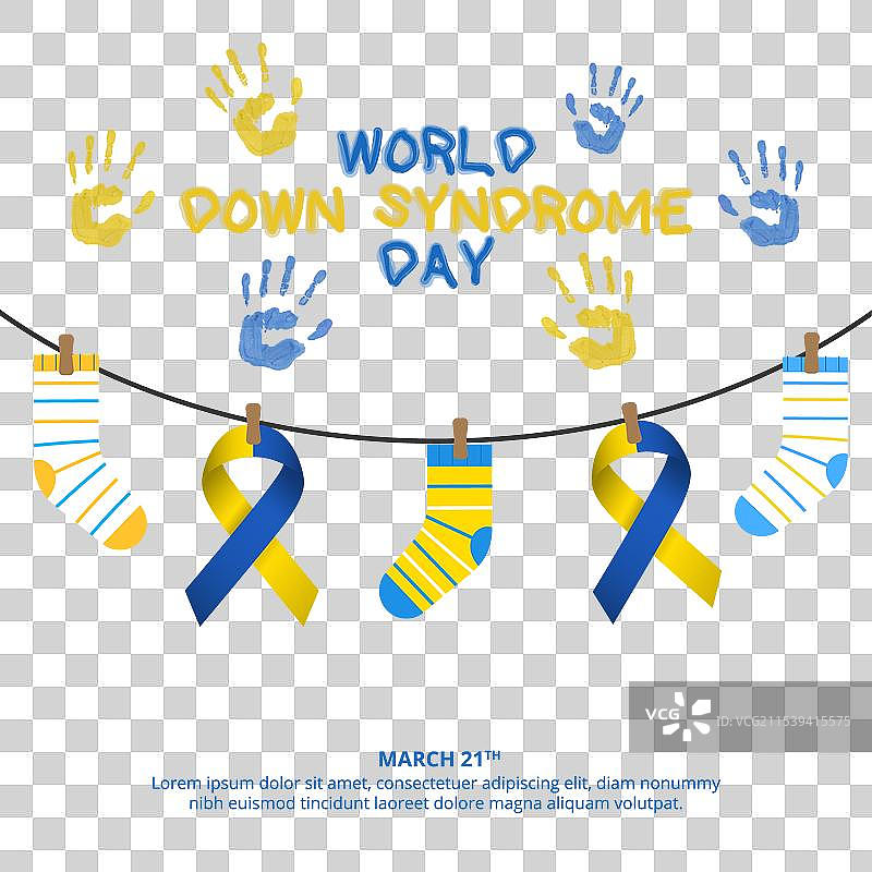 唐氏综合症日背景的方形世界图片素材